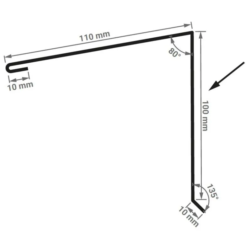 Pultblech 2 m - 100 x 110 mm - 0,50 mm - 25 µm Polyester